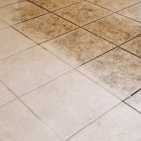 tile & grout cleaning Santa Barbara showing difference between dirty and clean